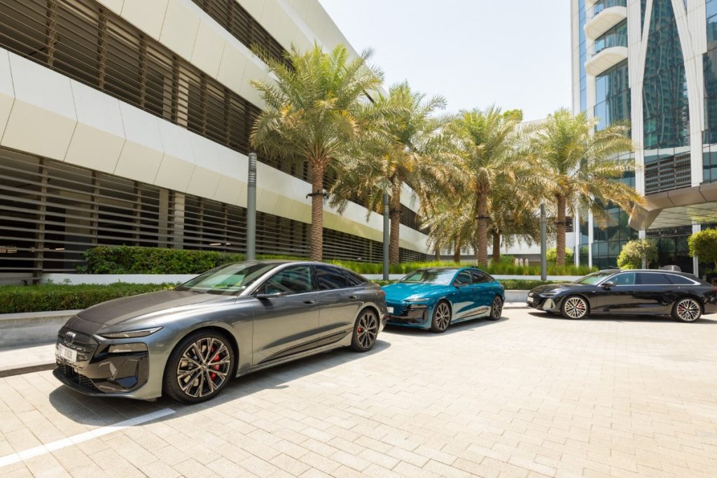 Audi A6 e-tron on test drive route during fleet experience