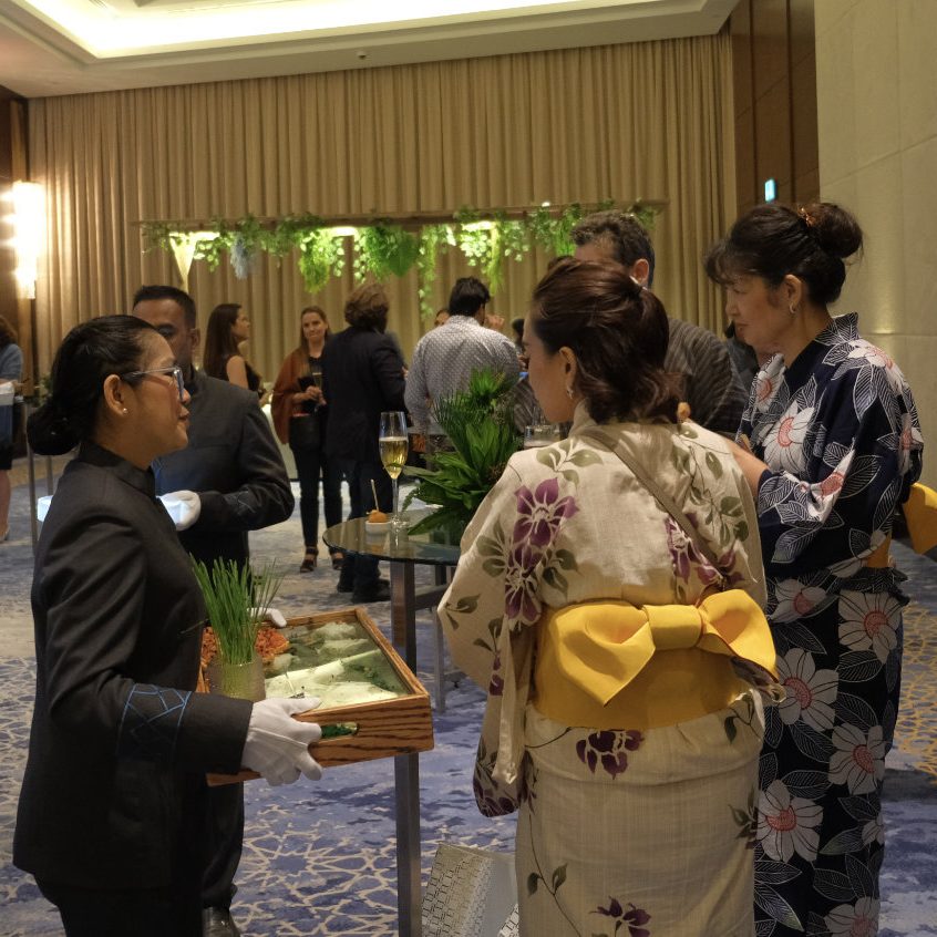 awards ceremony greeting guests